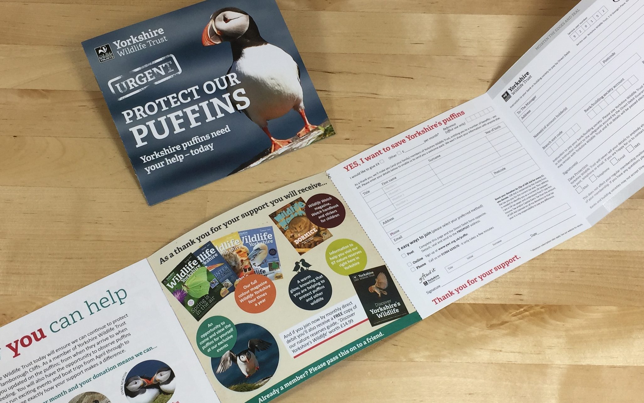 Yorkshire Wildlife Trust door drop first option